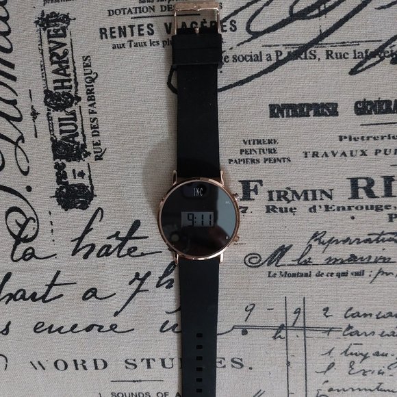 INC International Concepts Black Rose Gold Digital Watch - Picture 3 of 8